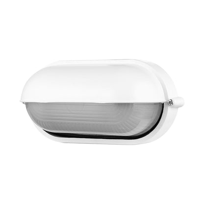 Ellies Arc Series - AC Oval Bulkhead - Aluminium  + Glass - E27 Base -WT