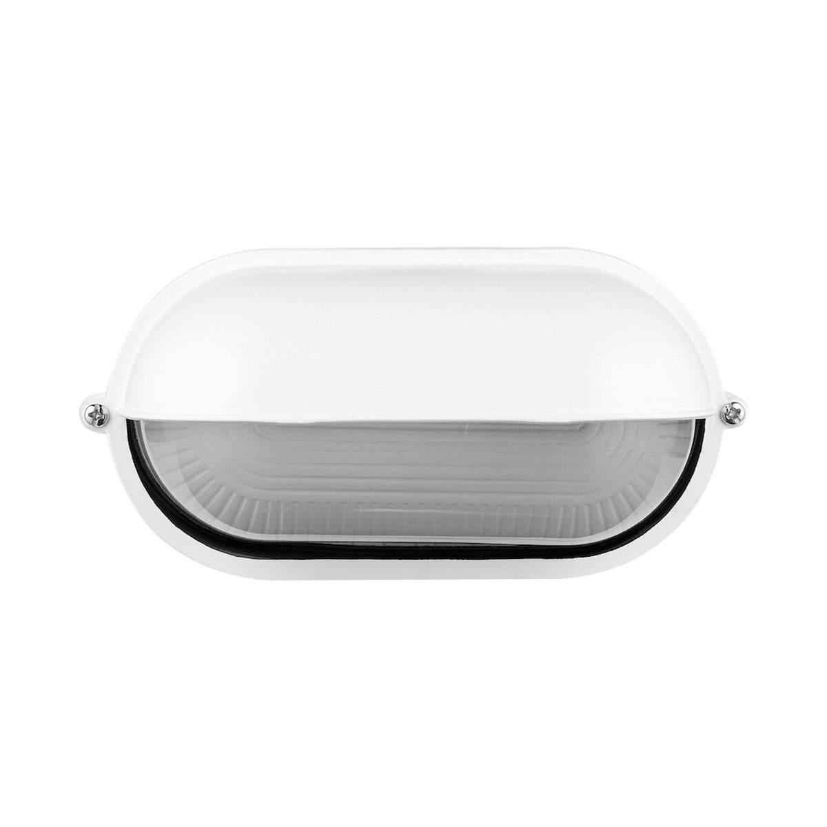 Ellies Arc Series - AC Oval Bulkhead - Aluminium  + Glass - E27 Base -WT