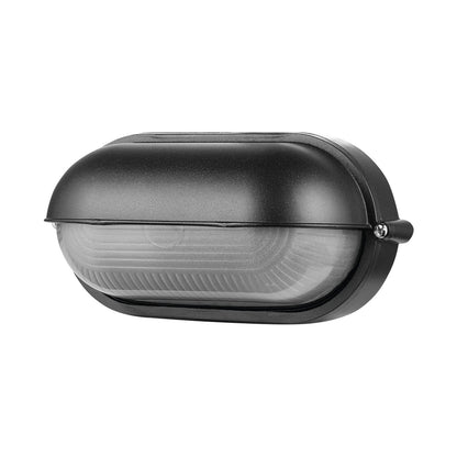 Ellies Arc Series - Large AC Oval Bulkheads - Aluminium + Glass - E27 Base -BK