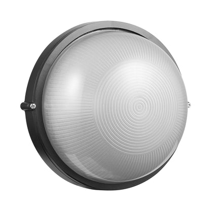 Ellies Illume Series - AC Round Bulkhead - Aluminium + Glass - E27 Base -BK