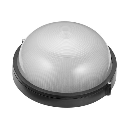Ellies Illume Series - AC Round Bulkhead - Aluminium + Glass - E27 Base -BK