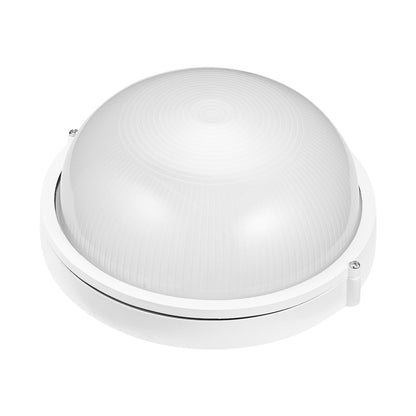 Ellies Illume Series - Large AC Round Bulkhead - Aluminium + Glass - E27 Base -WT