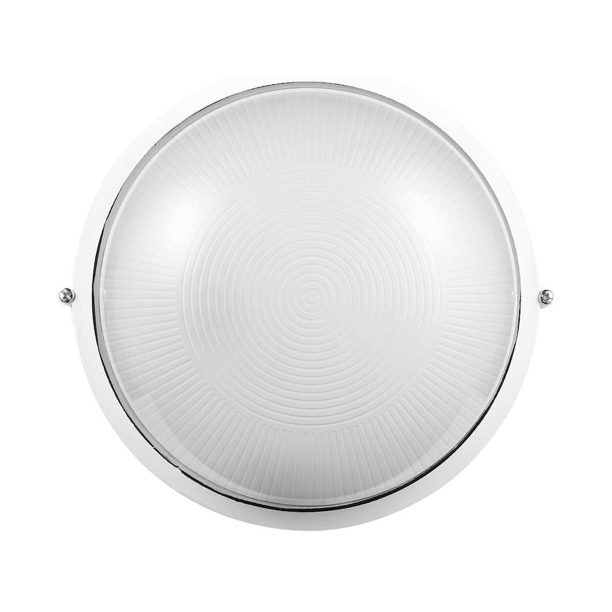 Ellies Illume Series - Large AC Round Bulkhead - Aluminium + Glass - E27 Base -WT