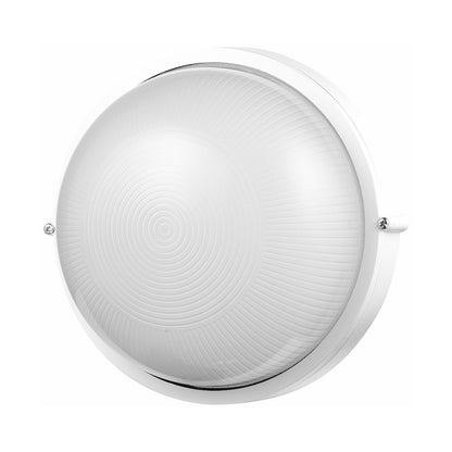 Ellies Illume Series - Large AC Round Bulkhead - Aluminium + Glass - E27 Base -WT