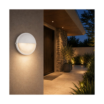 Ellies Arc Series - AC Round Bulkhead - Aluminium + Glass - E27 Base -WT