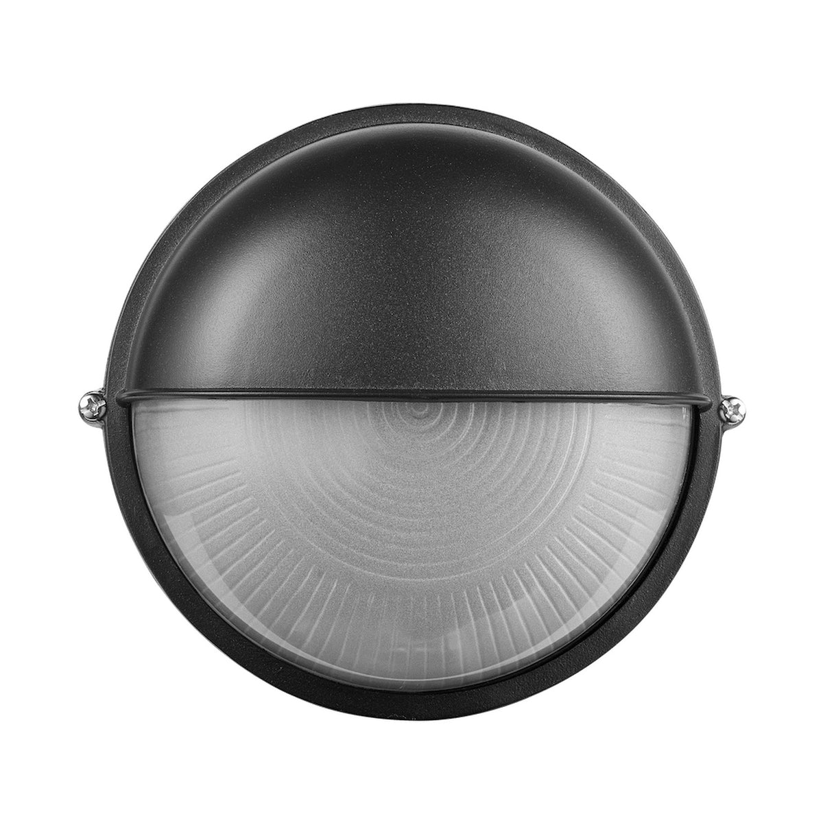 Ellies Arc Series - Large AC Round Bulkhead - Aluminium + Glass - E27 Base -BK