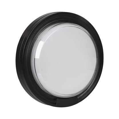 Ellies Cresent Series AC 24W Round LED Bulkhead - PC - BK