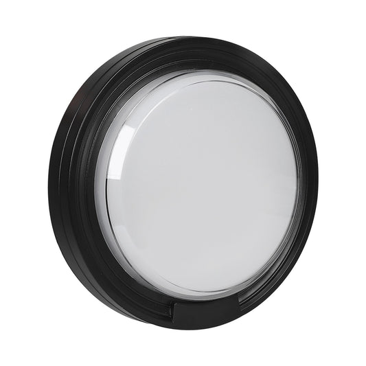 Ellies Cresent Series AC 24W Round LED Bulkhead - PC - BK