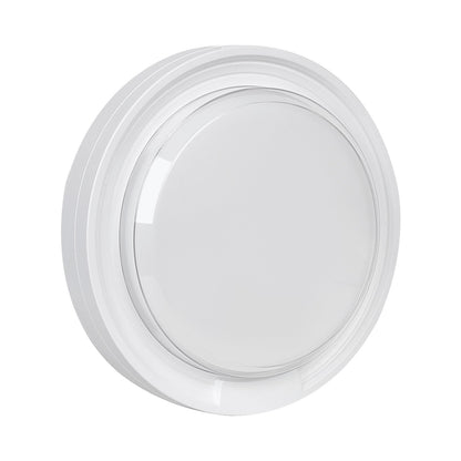 Ellies Cresent Series AC 24W Round LED Bulkhead - PC - WT