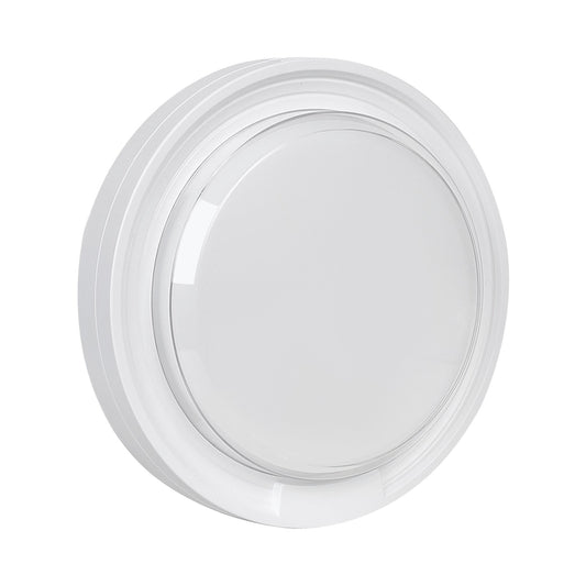 Ellies Cresent Series AC 24W Round LED Bulkhead - PC - WT