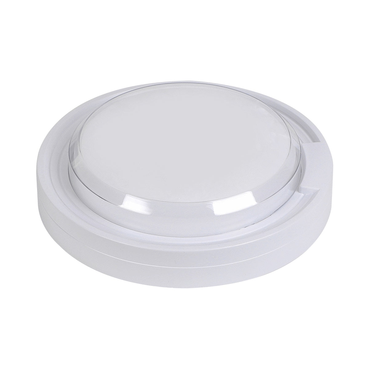 Ellies Cresent Series AC 24W Round LED Bulkhead - PC - WT
