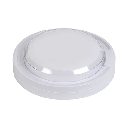 Ellies Cresent Series AC 24W Round LED Bulkhead - PC - WT
