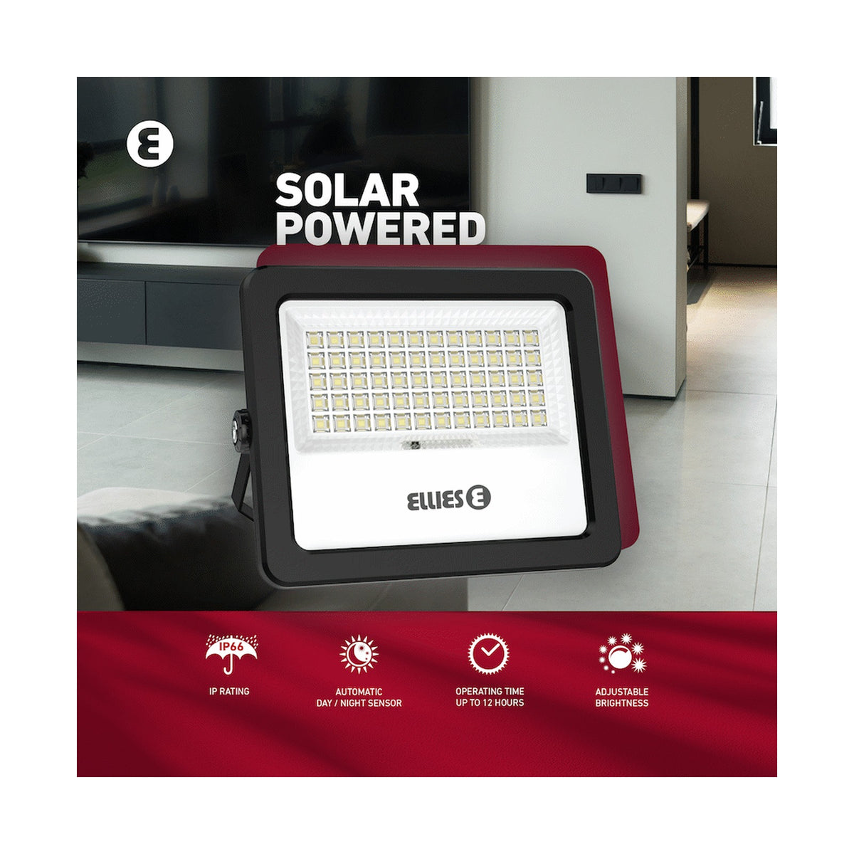 Ellies Nebula Series 60W Solar Flood Light  with 3CCT -BK