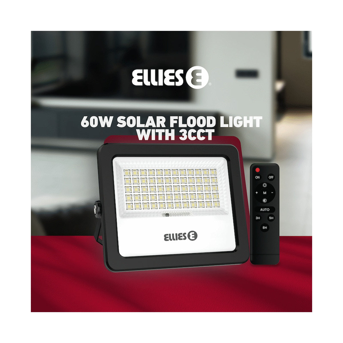 Ellies Nebula Series 60W Solar Flood Light  with 3CCT -BK