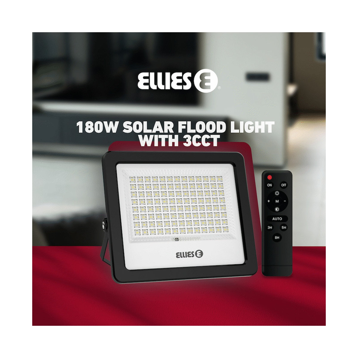Ellies Nebula Series 180W Solar Flood Light  with 3CCT -BK