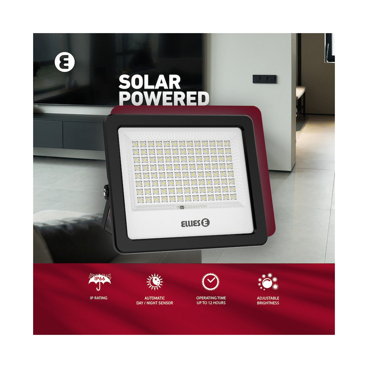 Ellies Nebula Series 180W Solar Flood Light  with 3CCT -BK