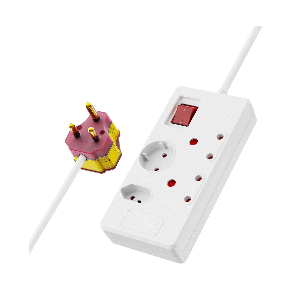 Ellies 4 way High Surge Multiplug 0.5M - WT