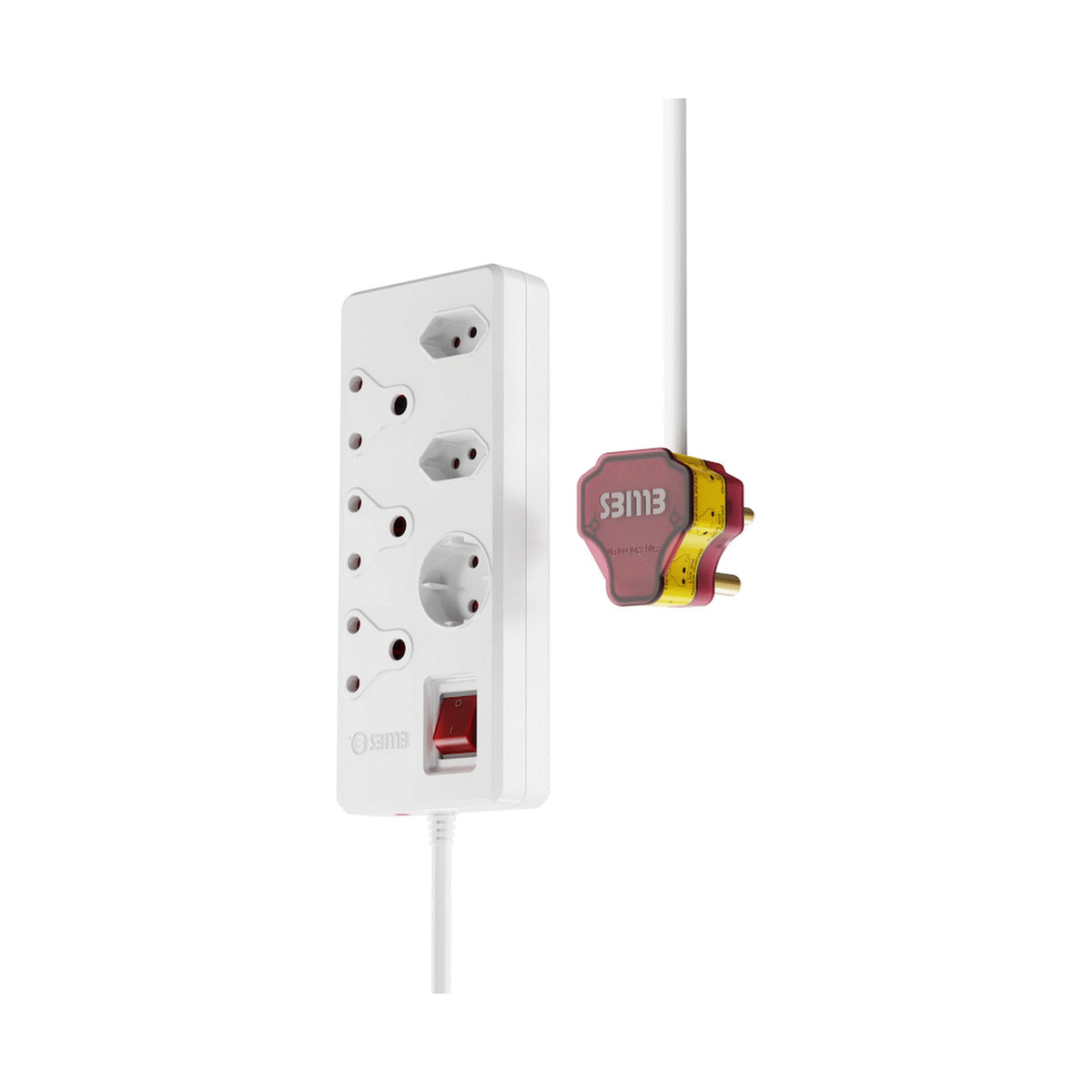Ellies 6 way High Surge Multiplug 0.5M - WT