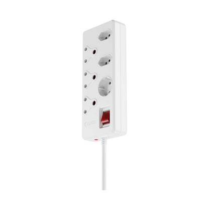 Ellies 6 way High Surge Multiplug 0.5M - WT