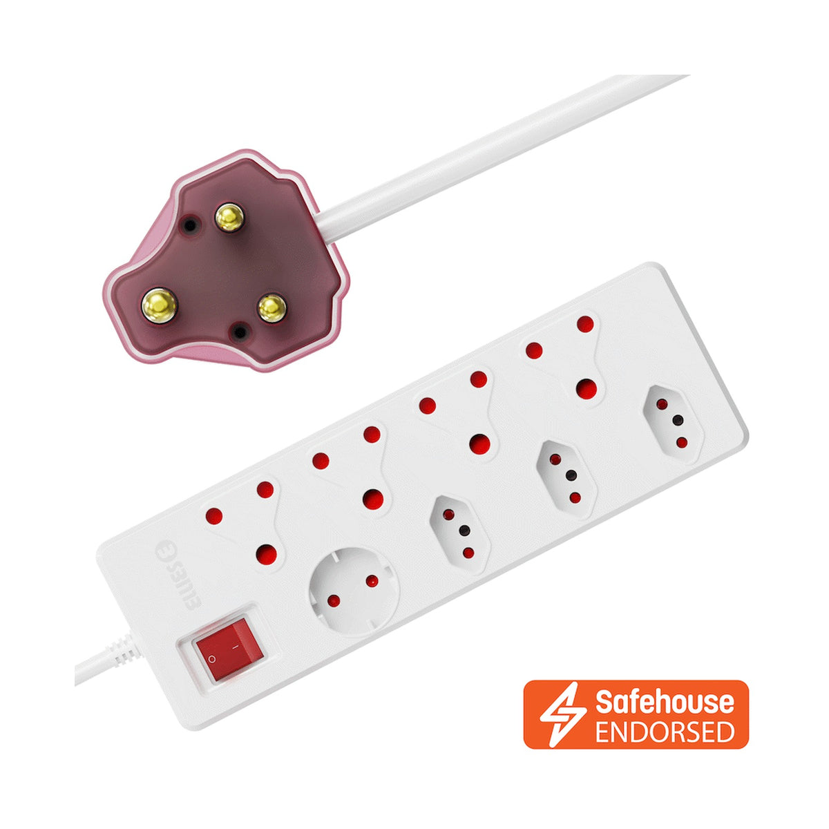 Ellies 8-Way High Surge Multiplug 0.5m - WT