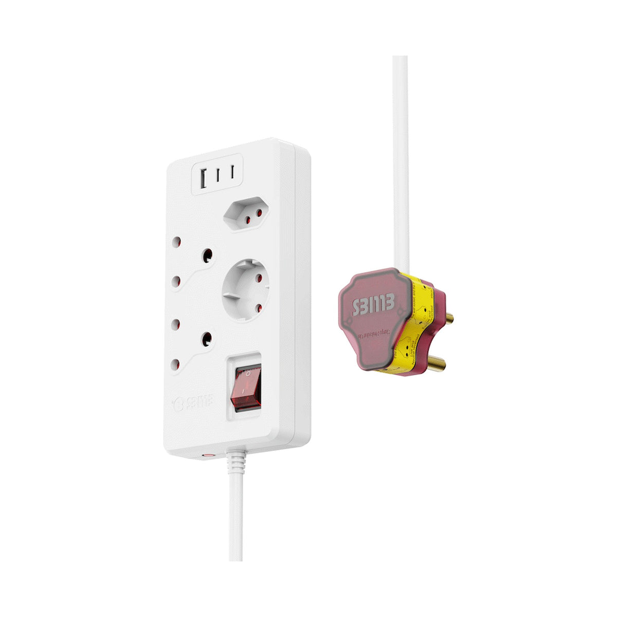 Ellies High Surge 4 Way Multi-plug PD20W Dual USB-C + USB - 0.5M - WT