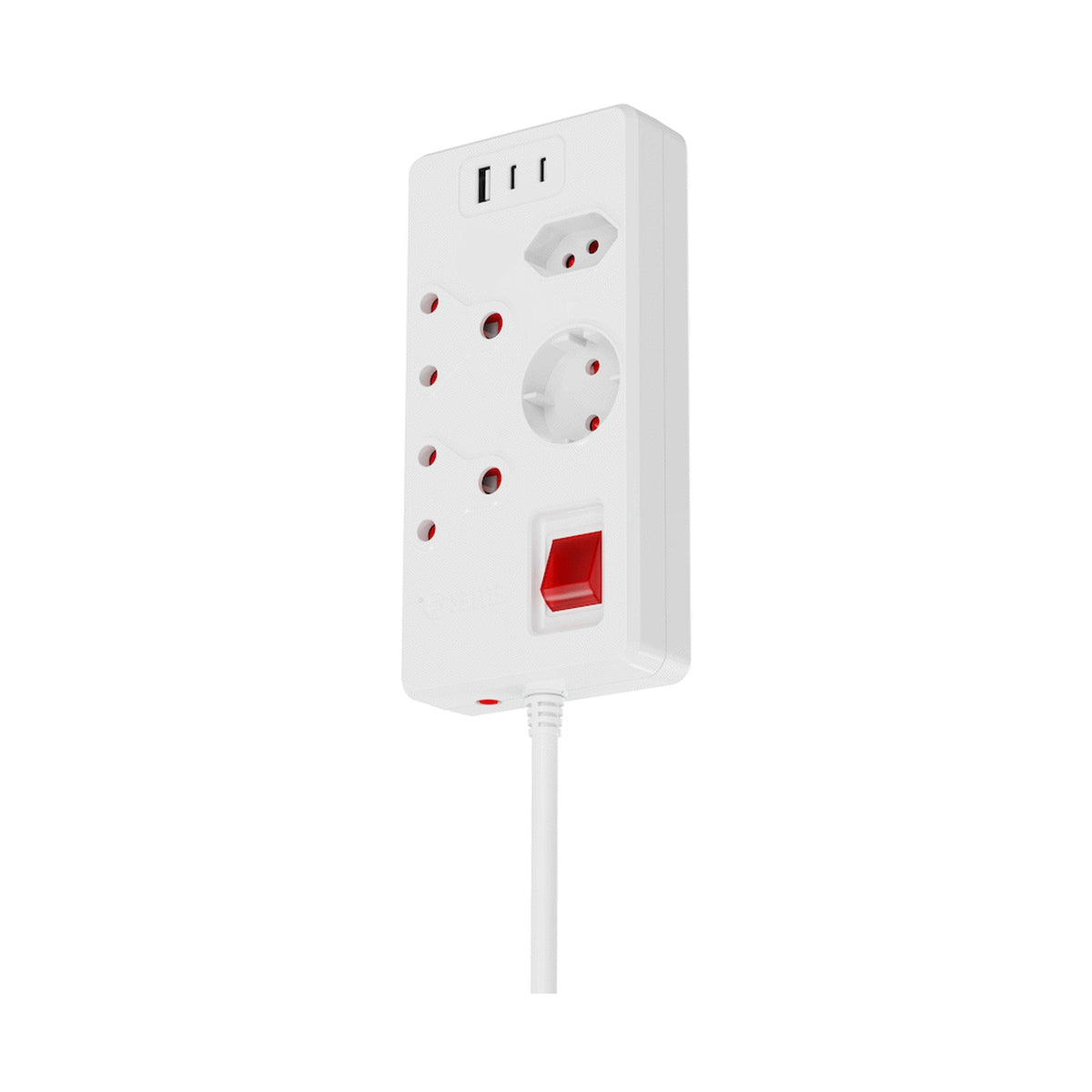Ellies High Surge 4 Way Multi-plug PD20W Dual USB-C + USB - 0.5M - WT