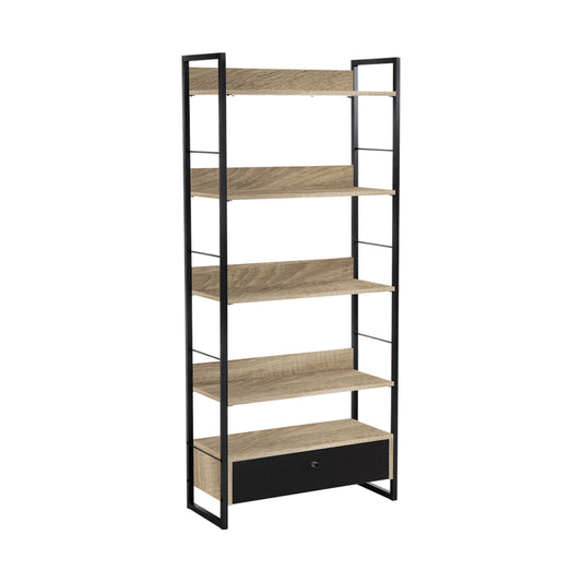 Everfurn Baltic Wide Bookshelf with Large Drawer