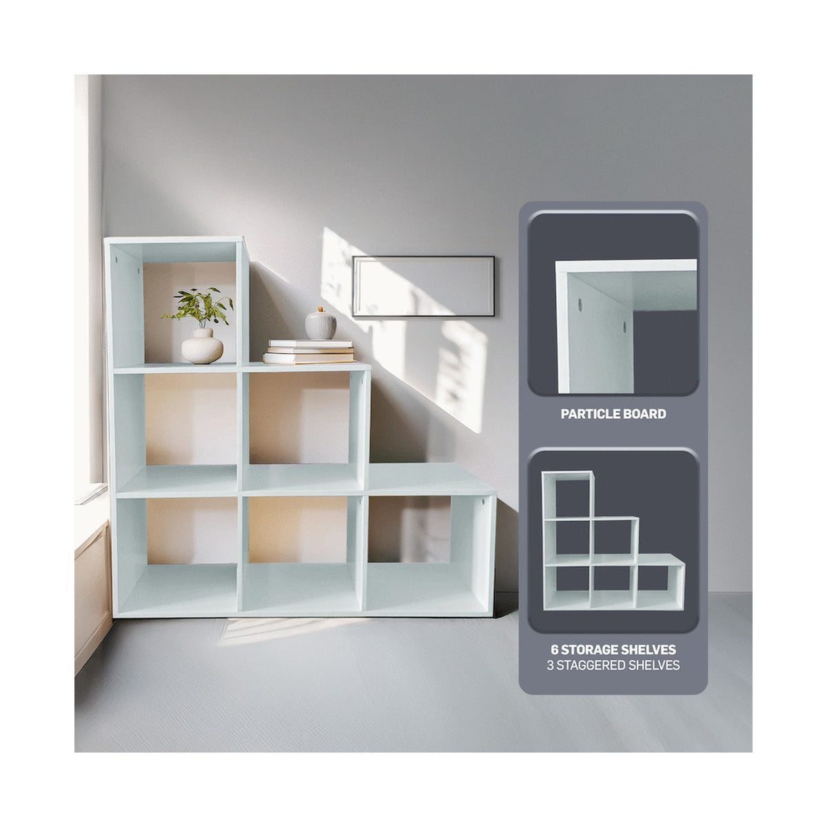 Everfurn Hexagon Bookshelf, High Pressure Laminate