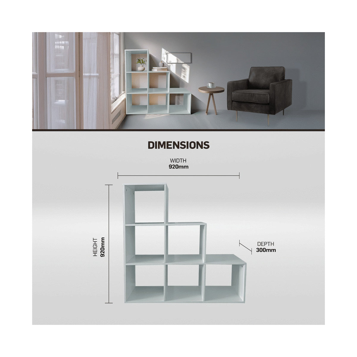 Everfurn Hexagon Bookshelf, High Pressure Laminate
