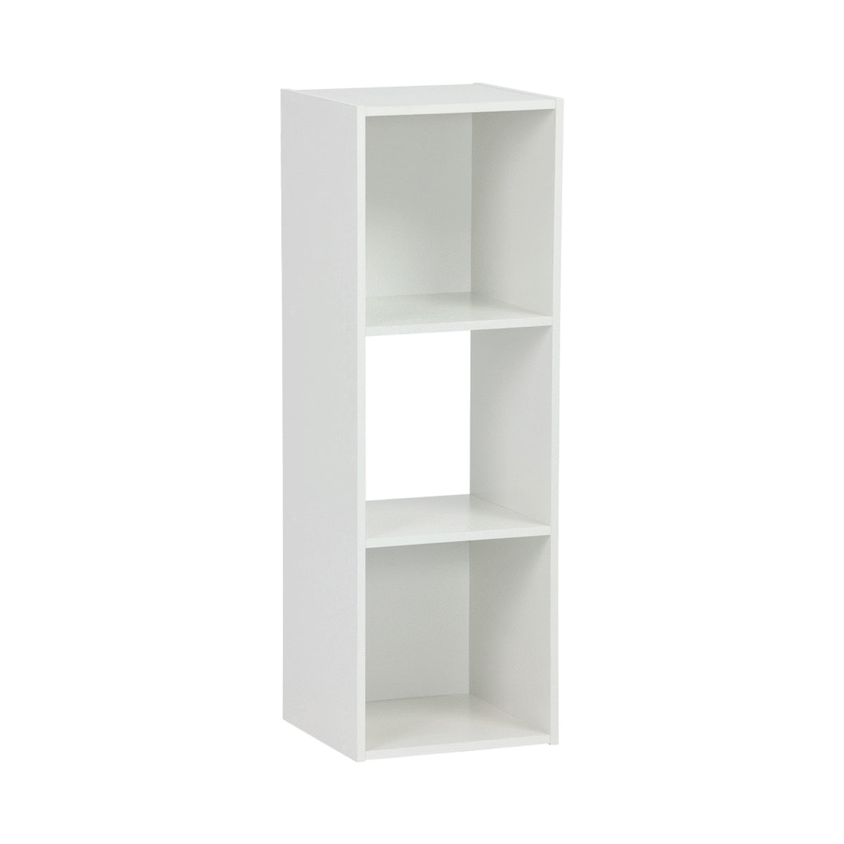 Everfurn Grayscale 3 Tier Bookshelf White, High Pressure Laminate