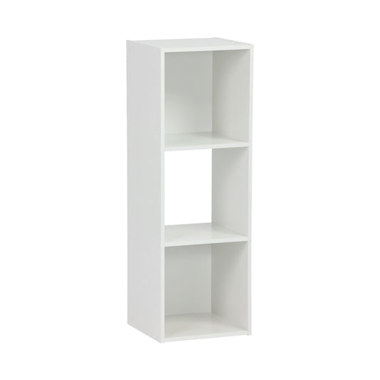 Everfurn Grayscale 3 Tier Bookshelf White, High Pressure Laminate