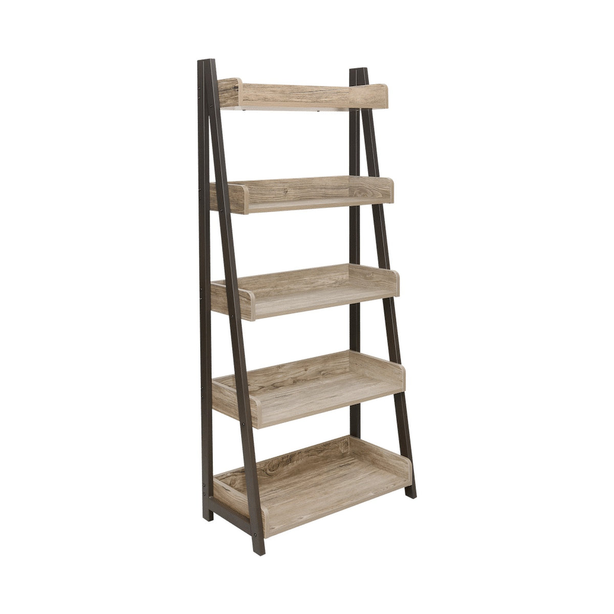 Everfurn Aegla 5-Tier Bookshelf - High Pressure Laminate with Powder-Coated Frame