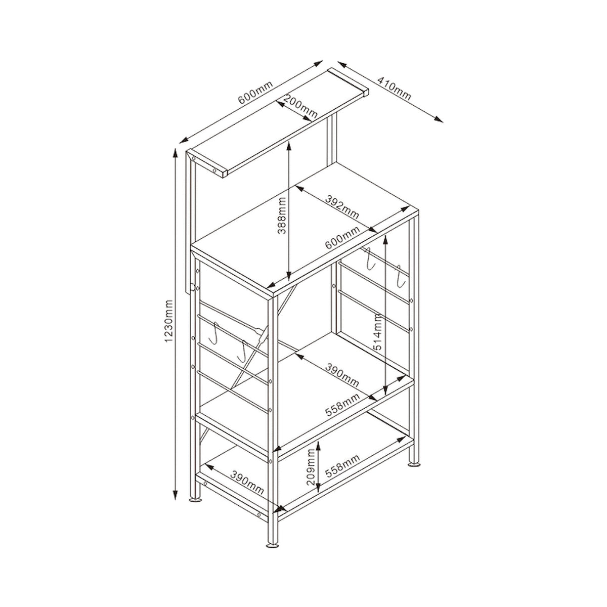 Everfurn Boston Kitchen Unit/Rack