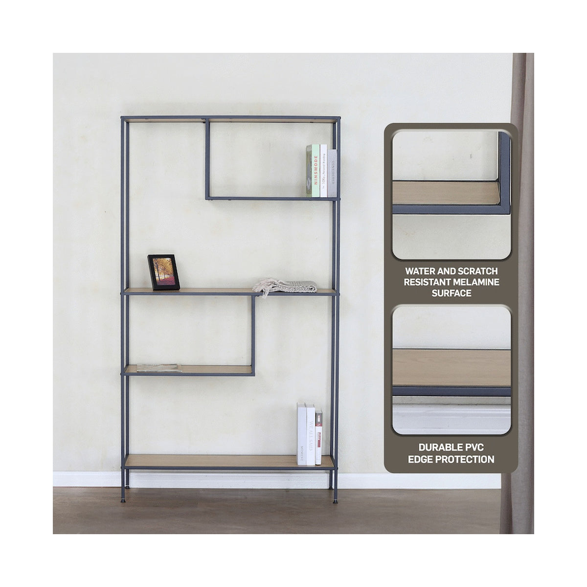 Everfurn Felix Bookshelf - Oak