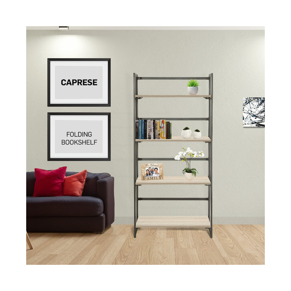 Everfurn Caprese Folding Bookshelf