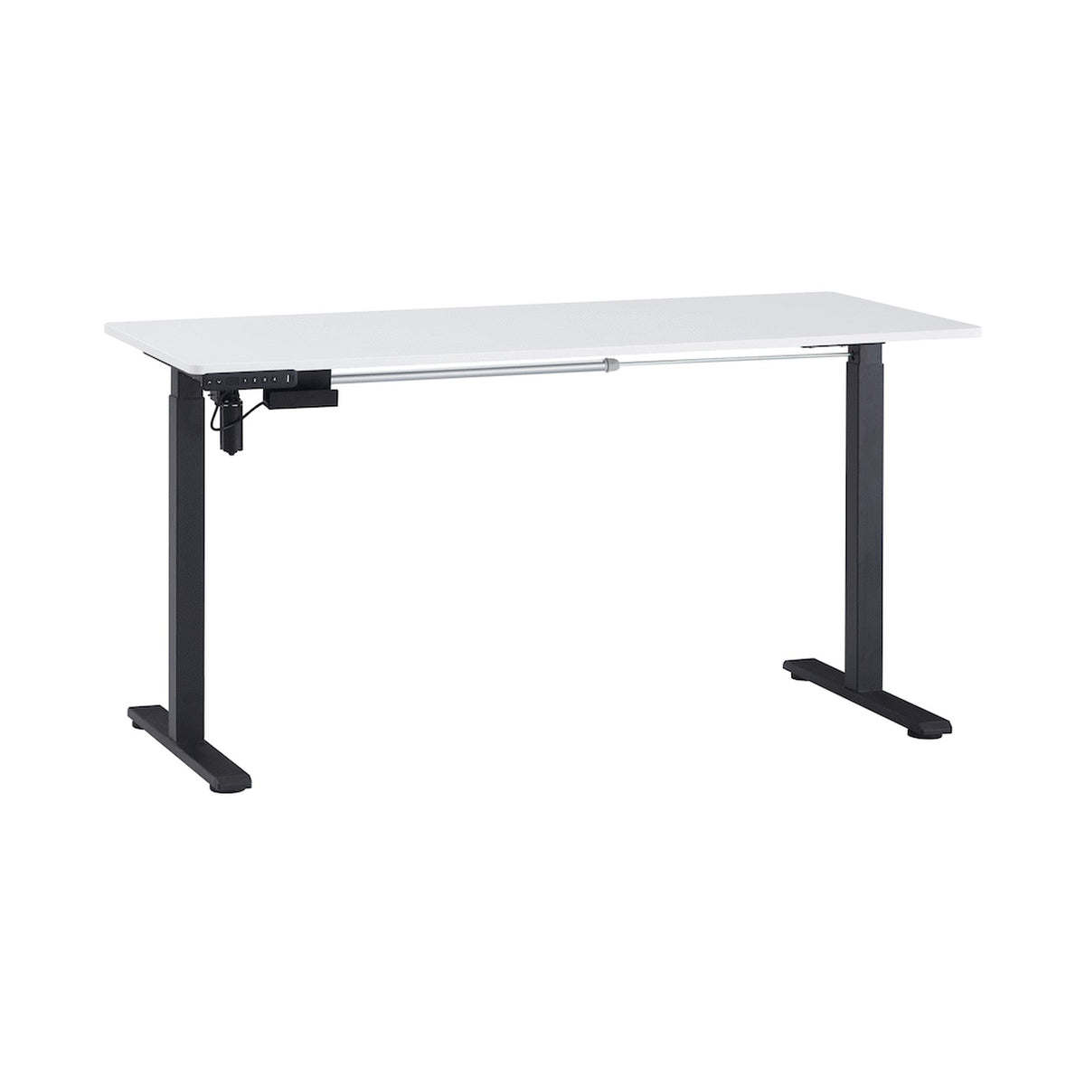 Berlin Height-Adjustable Desk - Black Frame - White Desktop