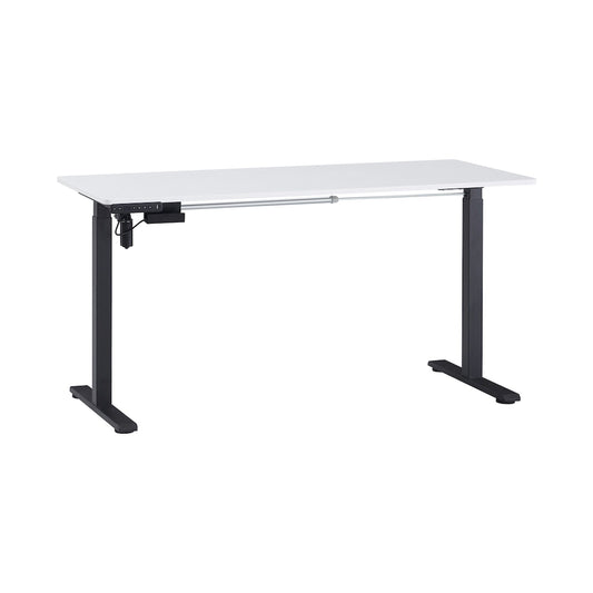 Berlin Height-Adjustable Desk - Black Frame - White Desktop