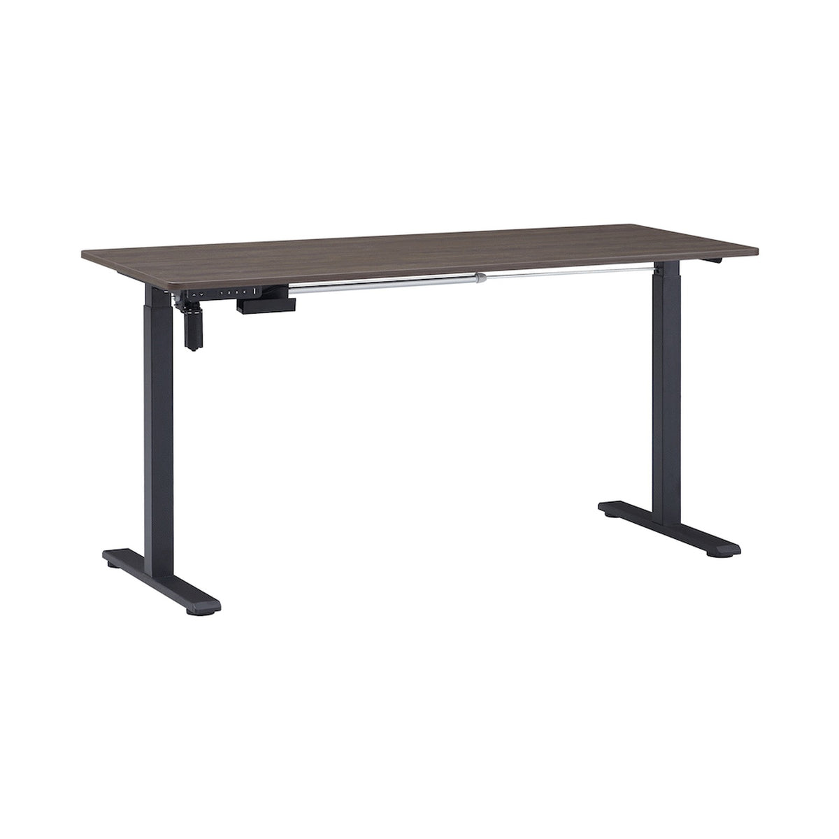 Berlin Height-Adjustable Desk - Black Frame - Chestnut Desktop