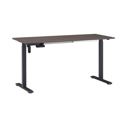 Berlin Height-Adjustable Desk - Black Frame - Chestnut Desktop