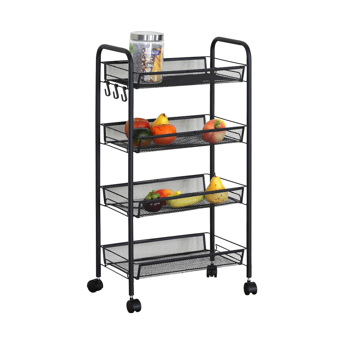 Everfurn Bram Kitchen Trolley with Casters - Black