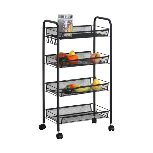 Everfurn Bram Kitchen Trolley with Casters - Black