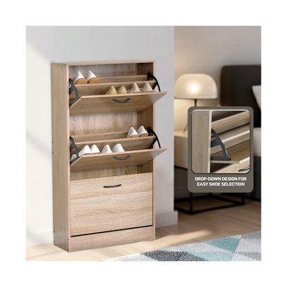 Everfurn Tamar Shoe Cabinet - Small - Oak