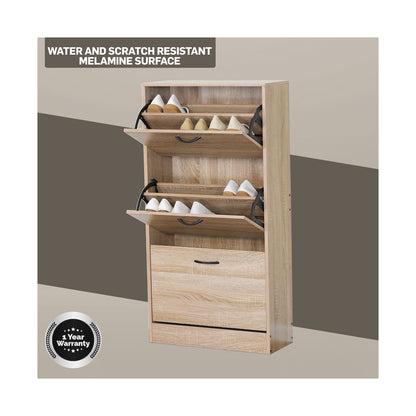 Everfurn Tamar Shoe Cabinet - Small - Oak