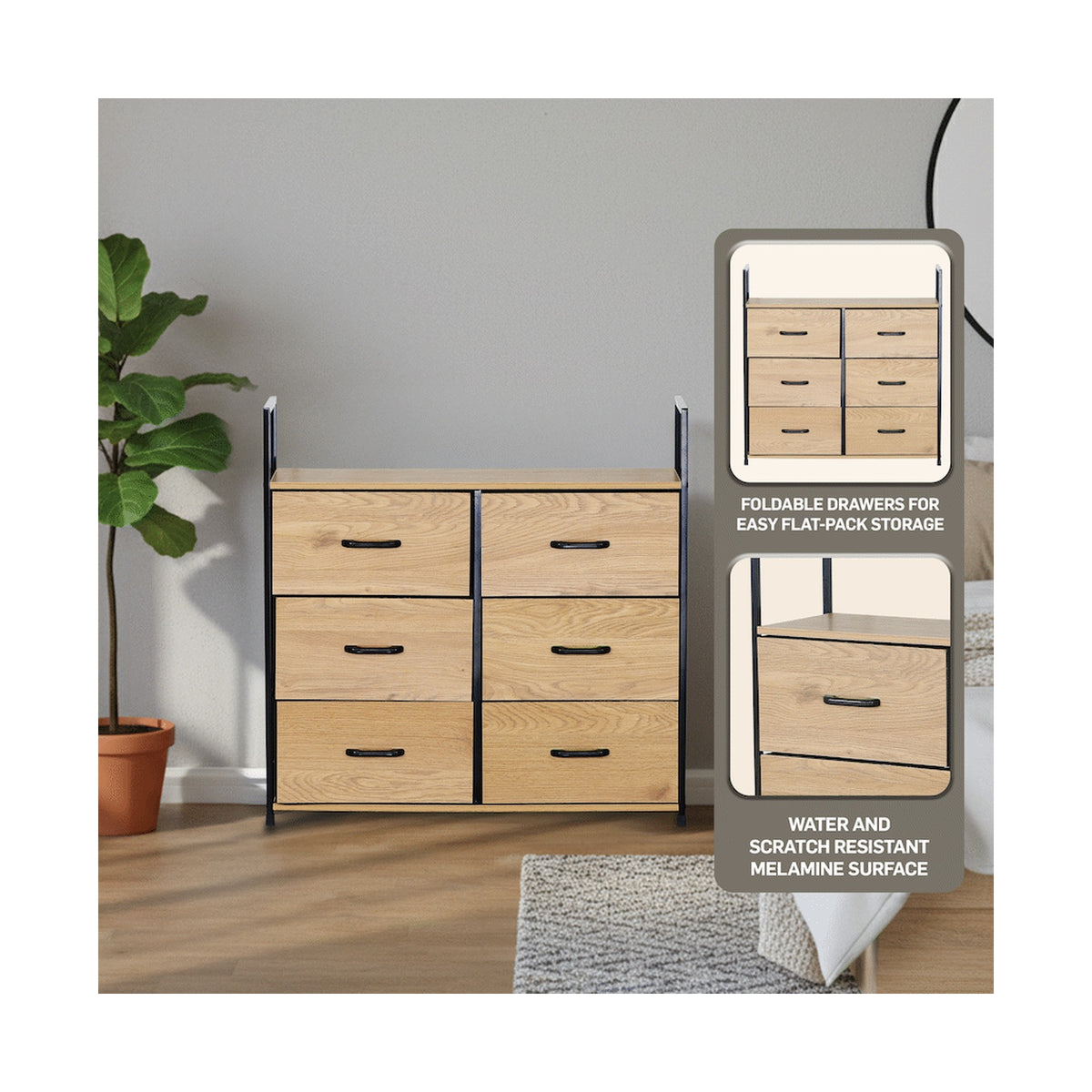 Everfurn Zira Wardrobe Small - Oak