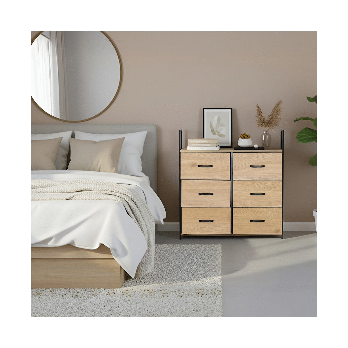 Everfurn Zira Wardrobe Small - Oak