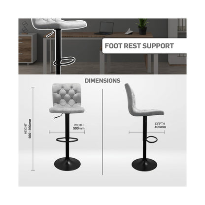 Bayer Large Barstool Grey with black base - Single