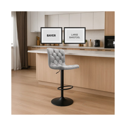 Bayer Large Barstool Grey with black base - Single