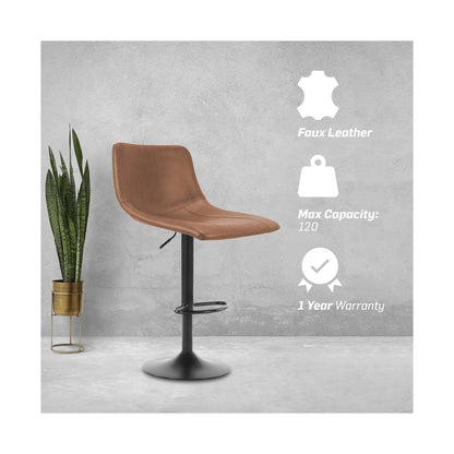 Everfurn Pinda Barstool Light Brown - 2 Pack