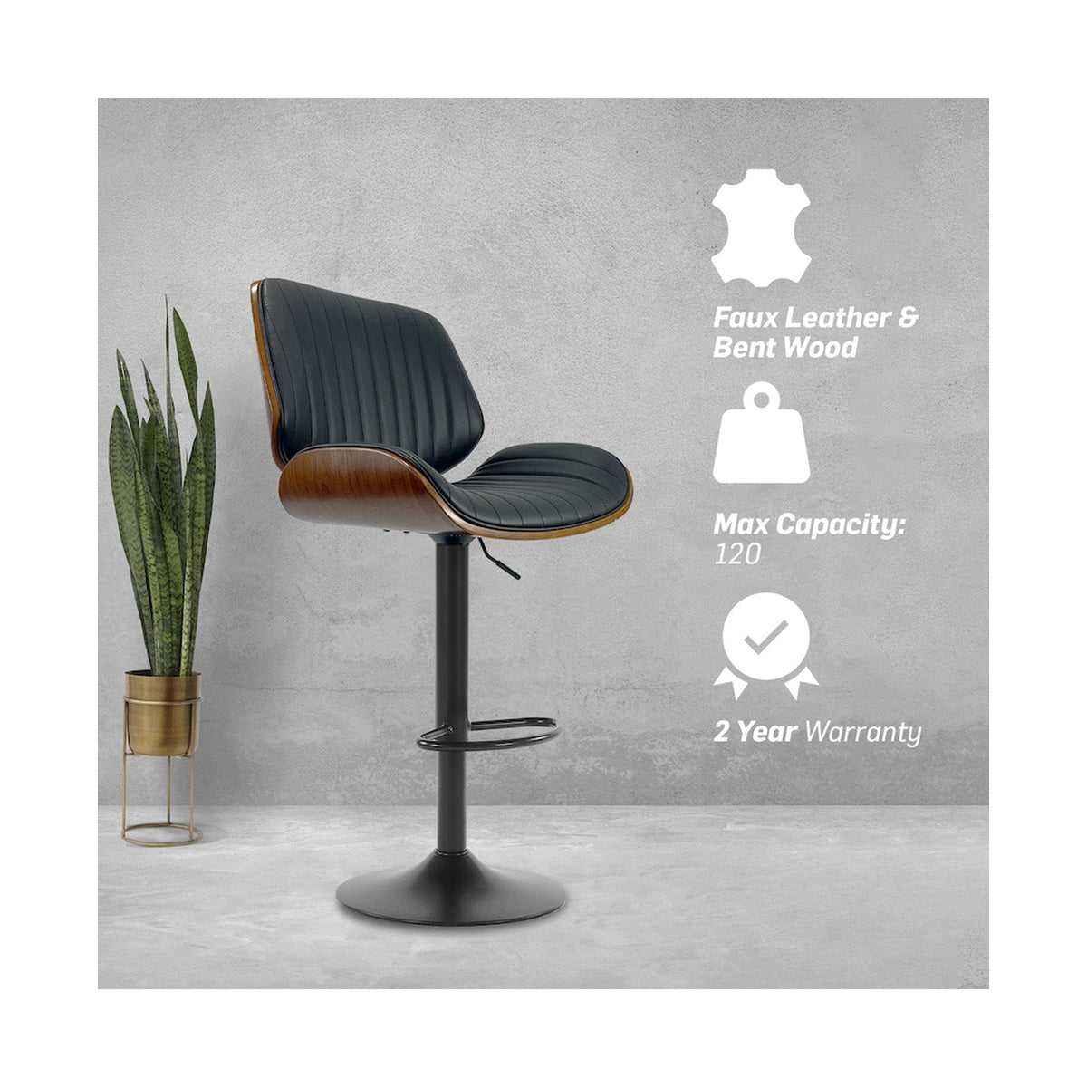 Everfurn Petunia Swivel Barstool (2 Pack)