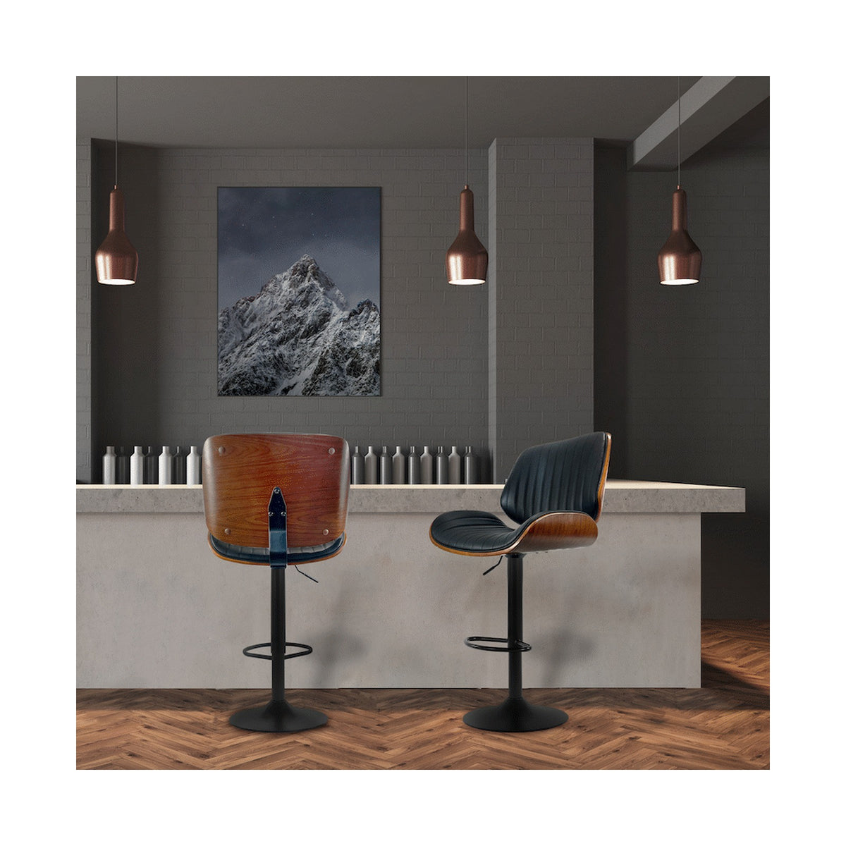 Everfurn Petunia Swivel Barstool (2 Pack)